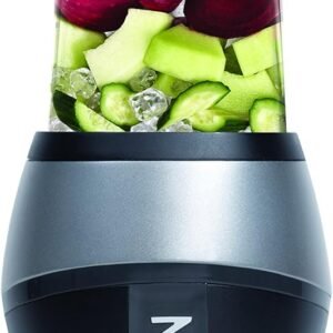 Ninja Personal Blender for Shakes, Smoothies, Food Prep, and Frozen Blending with 700-Watt Base and (2) 16-Ounce Cups with Spout Lids (QB3000SS) (Renewed)