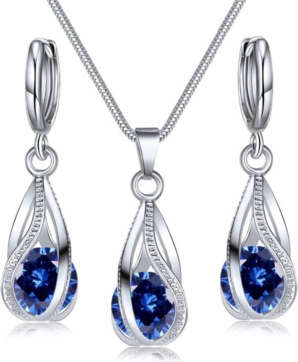 IFKM silver Jewelry Sets for Women Rhinestone Crystal CZ Bridal Bridesmaid Accessories Necklace Earrings set for Wedding Prom Anniversary Birthday Gifts