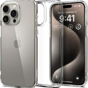 Spigen Ultra Hybrid Designed for iPhone 15 Pro Case (2023) [Anti-Yellowing], [Military-Grade Protection] - Crystal Clear
