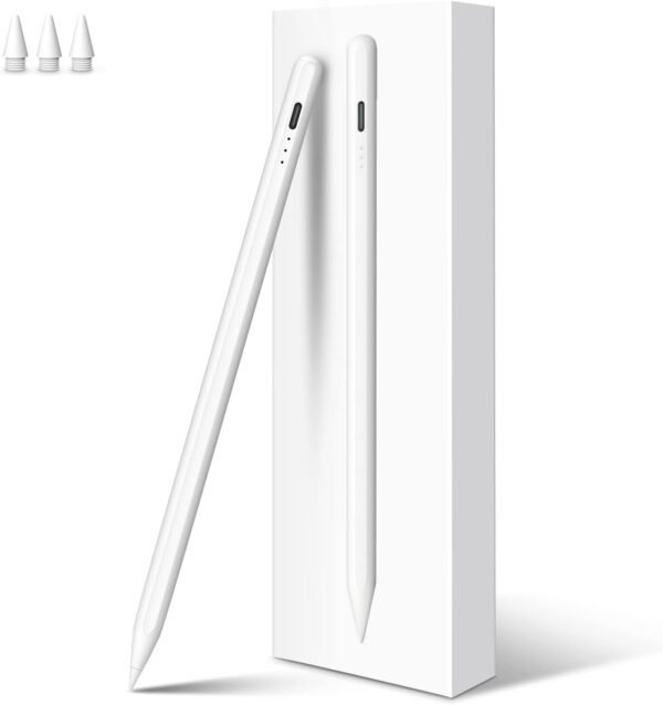 Stylus Pen for iPad, 13 mins Fast Charge Apple iPad Pencil with Palm Rejection, Tilt Sensitivity, Work for 2018-2024 iPad Air 3/4/5/M2, iPad Mini 5/6, iPad 6/7/8/9/10, iPad Pro 11"/12.9"/M4